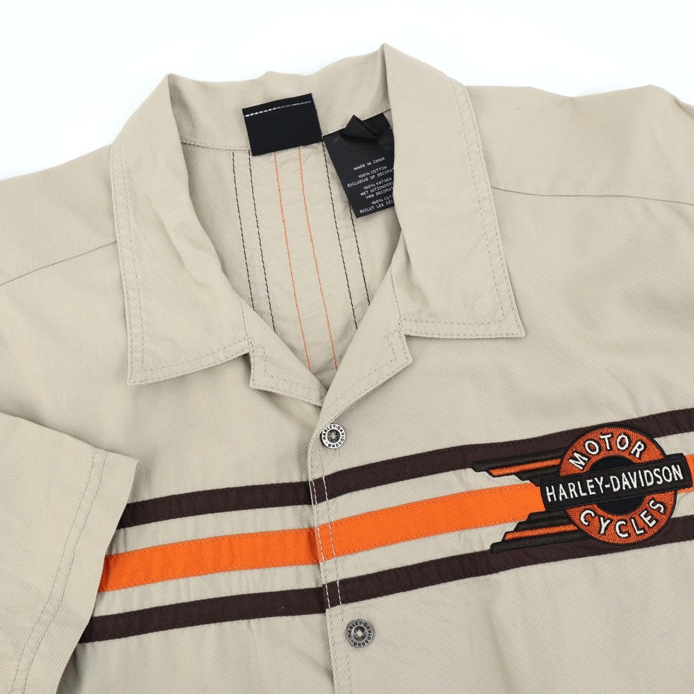 Harley Davidson Cycles Genuine Motorclothes Mechanic Shirt Mens 2XL Short Sleeve